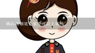 确认婚姻效力案件可以上诉吗