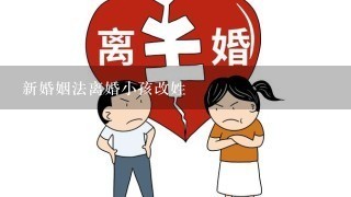 新婚姻法离婚小孩改姓