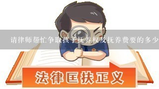 请律师帮忙争取孩子抚养权及抚养费要的多少钱