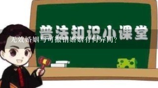 无效婚姻与可撤销婚姻有何异同?