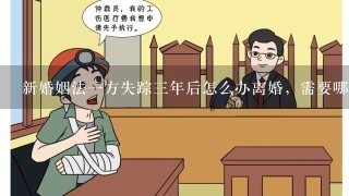 新婚姻法1方失踪3年后怎么办离婚，需要哪些证明