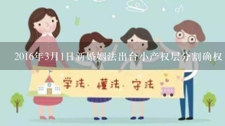 2016年3月1日新婚姻法出台小产权层分割确权