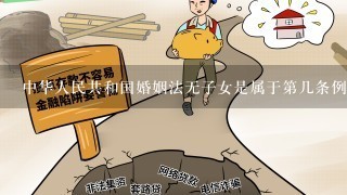 中华人民共和国婚姻法无子女是属于第几条例