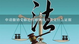 申请撤销受胁迫的婚姻应该提交什么证据