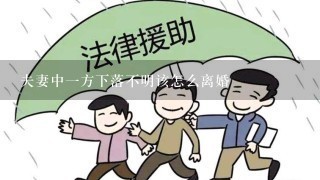 夫妻中1方下落不明该怎么离婚