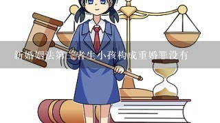 新婚姻法第3者生小孩构成重婚罪没有