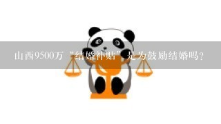 山西9500万“结婚补贴”是为鼓励结婚吗？