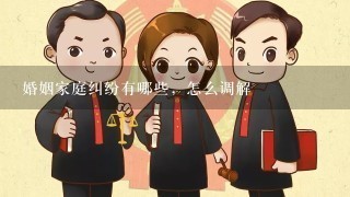 婚姻家庭纠纷有哪些，怎么调解