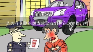 是否有其他问题或建议我们想在这里提出吗